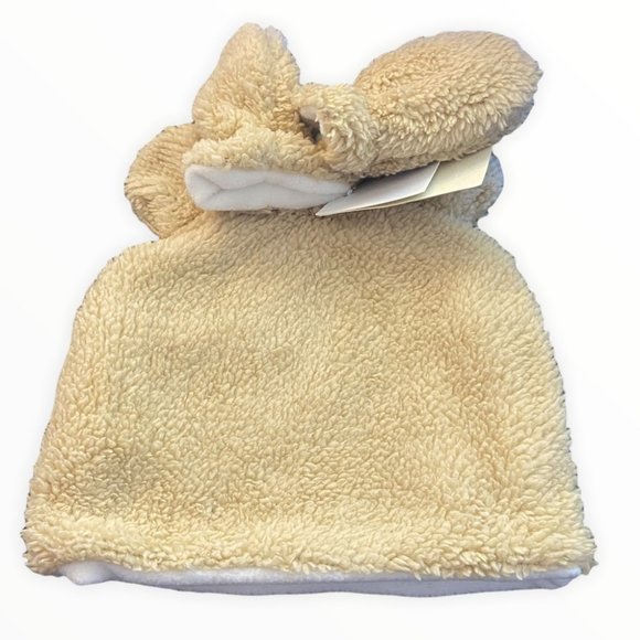 NWT Nordstrom + Tucker Tate Baby Bear Hat and Mittens Set Beige Semolina Furry - Picture 4 of 12